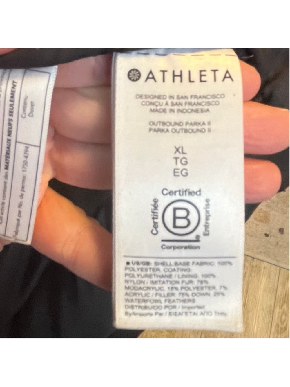 Athleta Outbound Parka II Black Down Hooded Long Winter Coat Midi Women’s XL - Picture 13 of 16